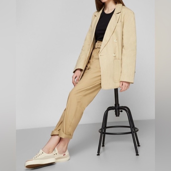 LEVI’S Alexa Blazer Linen Cotton Double-Breasted Oversized Jacket Size L - Picture 1 of 9